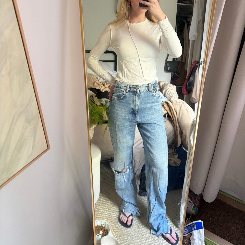 Zara Light Blue Boyfriend Jeans